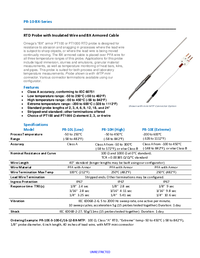 Thumbnail of document Data Sheet - PR-10E RTD Probe w/Insulated Wire & BX Armored Cable